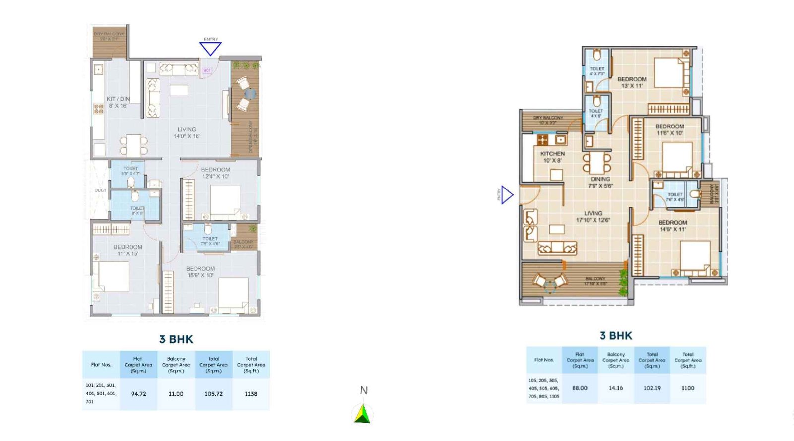 204-Paradise-3-BHK-Unit-Plan
